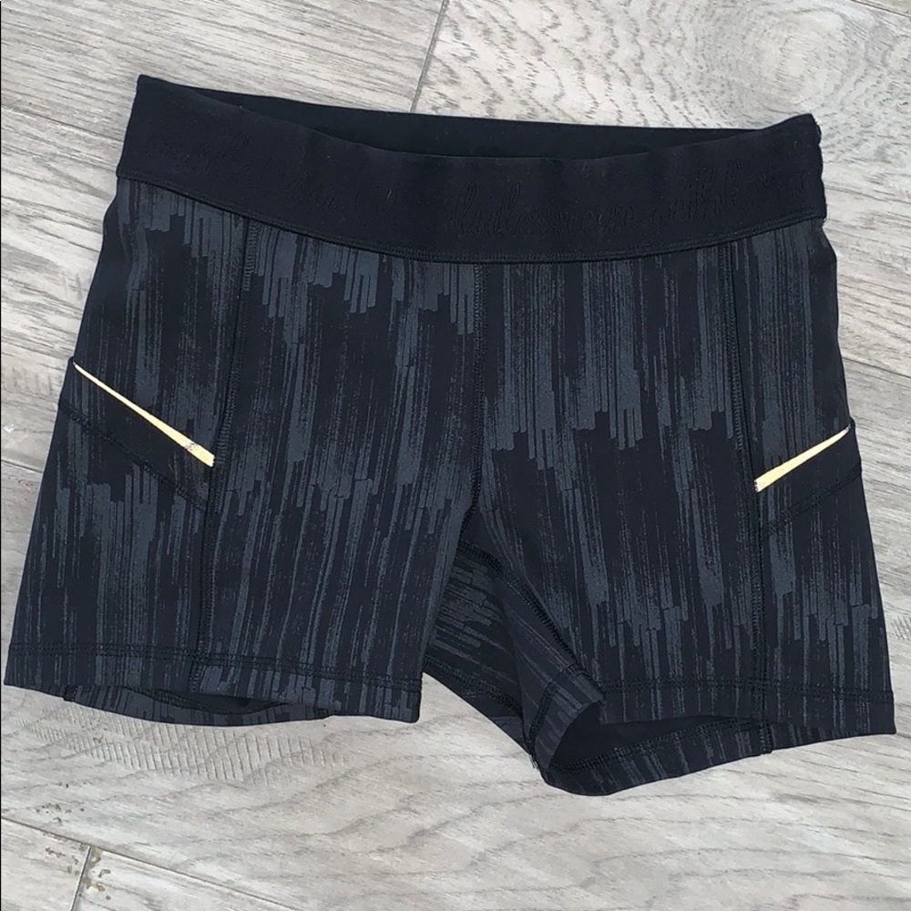 Lulu Lemon black and grey shorts with pockets